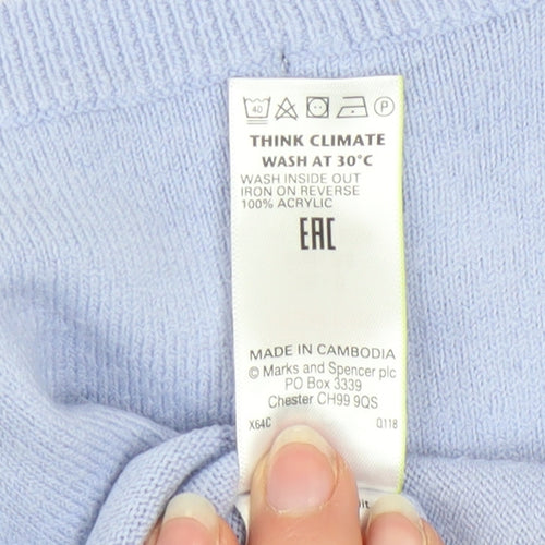Marks and Spencer Women’s Blue Crew Neck Pullover Jumper Size 6