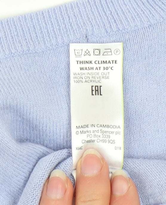 Marks and Spencer Women’s Blue Crew Neck Pullover Jumper Size 6