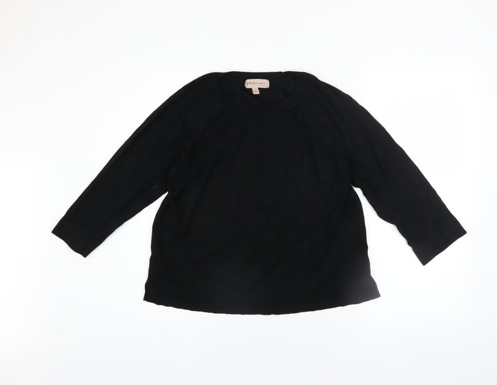 Philosophy Women’s Black Rayon Knit Crew Neck Pullover Jumper L