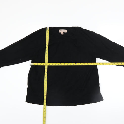Philosophy Women’s Black Rayon Knit Crew Neck Pullover Jumper L