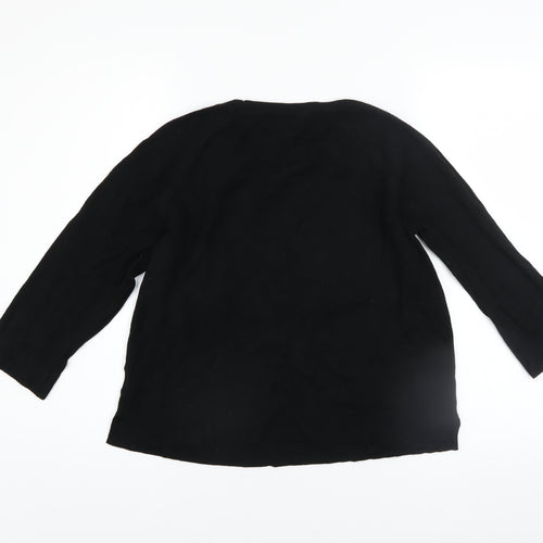 Philosophy Women’s Black Rayon Knit Crew Neck Pullover Jumper L