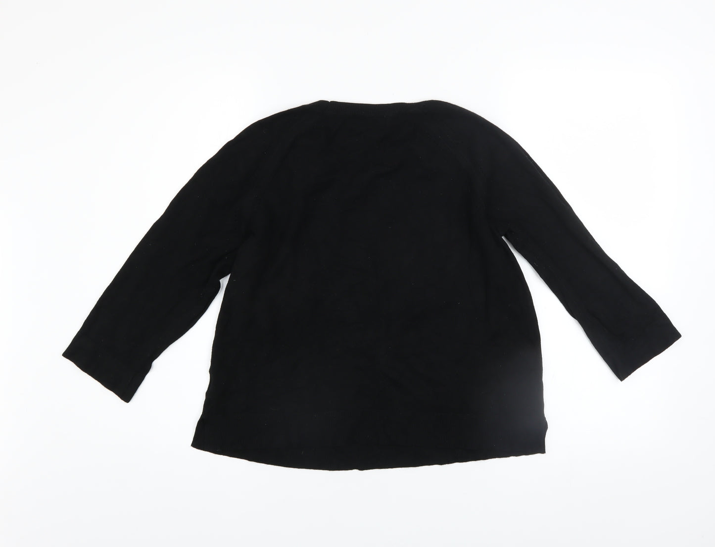Philosophy Women’s Black Rayon Knit Crew Neck Pullover Jumper L