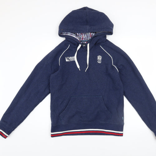 Canterbury Women's Navy England Rugby Hoodie Size 10 Pullover Cotton Blend