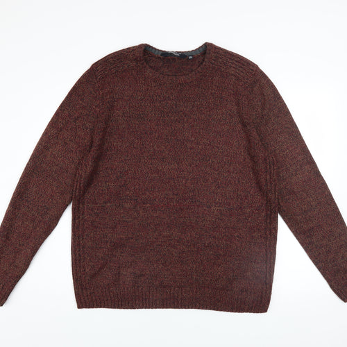 Kensington Eastside Men Brown 2XL Acrylic Crew Neck Jumper