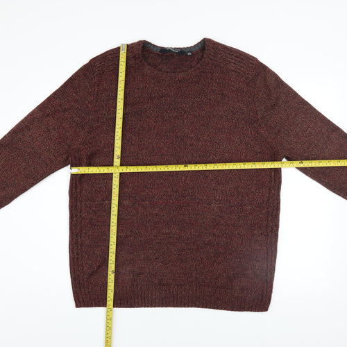 Kensington Eastside Men Brown 2XL Acrylic Crew Neck Jumper
