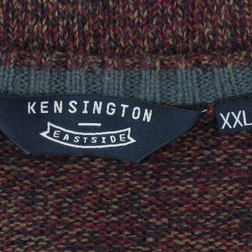 Kensington Eastside Men Brown 2XL Acrylic Crew Neck Jumper