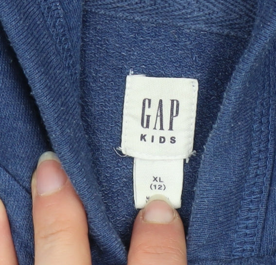 GAP Kids Girls Blue Sequin Logo Full Zip Hoodie 12-13 Years
