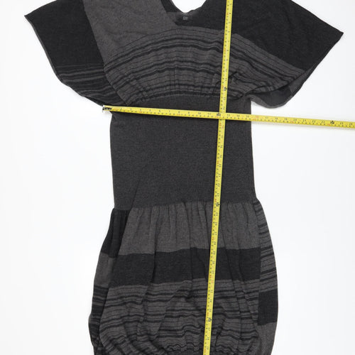 Crea Concept Women’s Grey Striped Knit Shift Dress Size 14