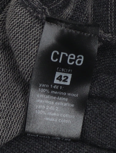 Crea Concept Women’s Grey Striped Knit Shift Dress Size 14