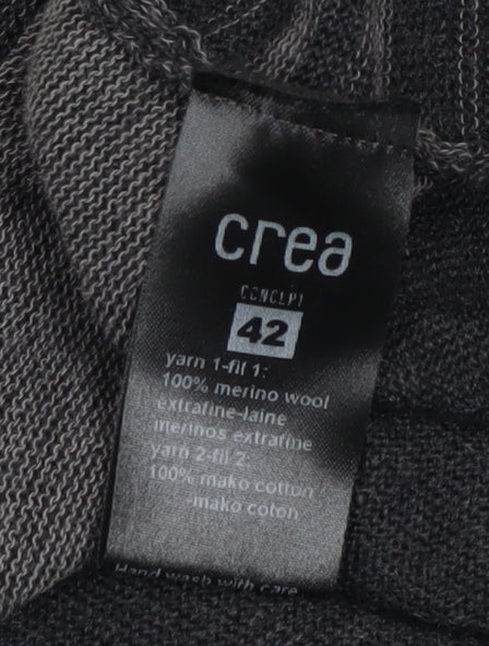 Crea Concept Women’s Grey Striped Knit Shift Dress Size 14