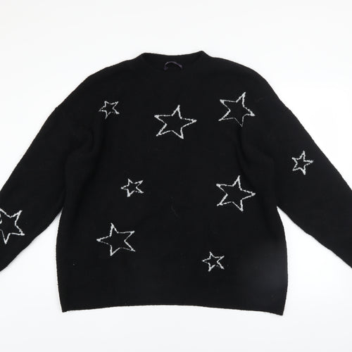 Marks and Spencer Women's Black Star Knit Jumper L
