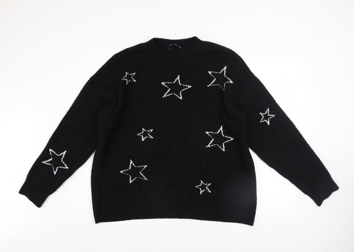 Marks and Spencer Women's Black Star Knit Jumper L