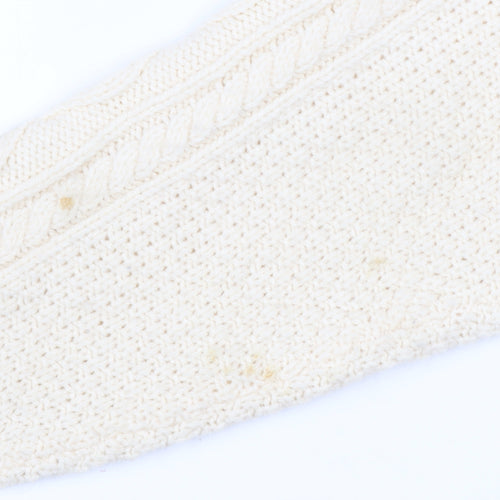 Uniqlo Women Ivory Cable Knit Crew Neck Jumper Size L