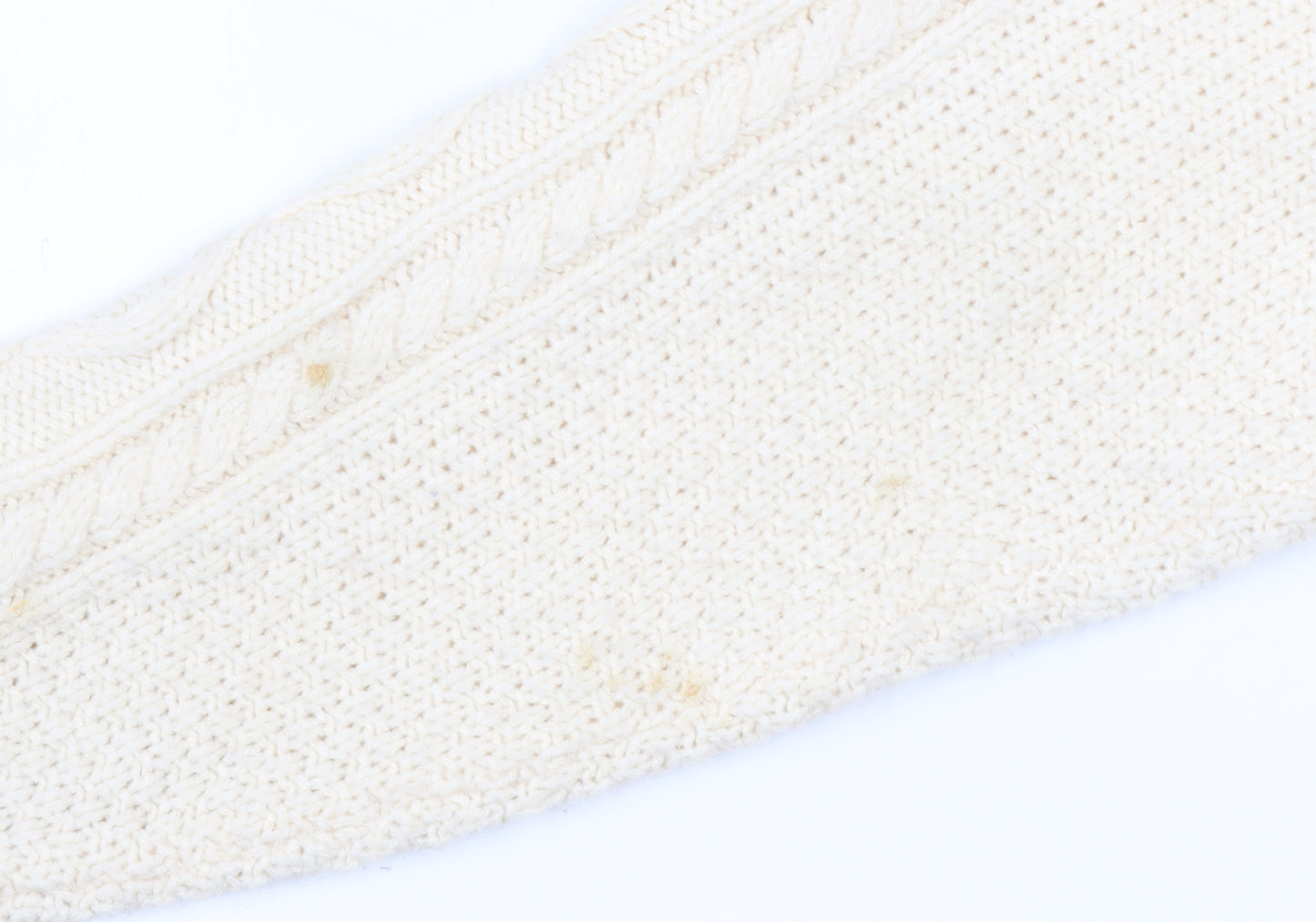 Uniqlo Women Ivory Cable Knit Crew Neck Jumper Size L