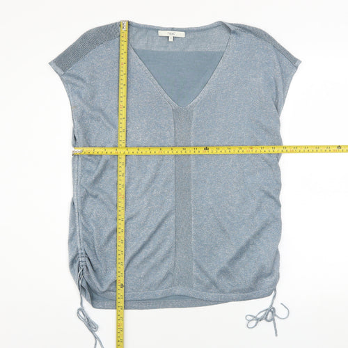 Next Women Blue Knit V-Neck Sleeveless Camisole Top Size 16