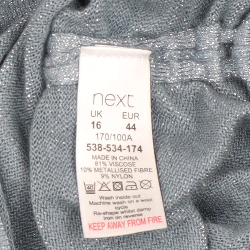 Next Women Blue Knit V-Neck Sleeveless Camisole Top Size 16
