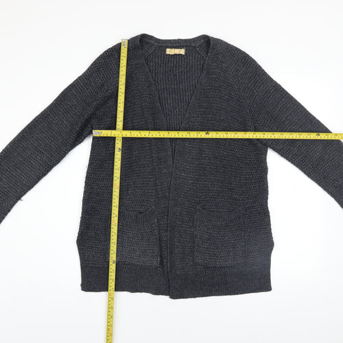 Fat Face Women’s Grey Chunky-Knit Open Cardigan UK 12