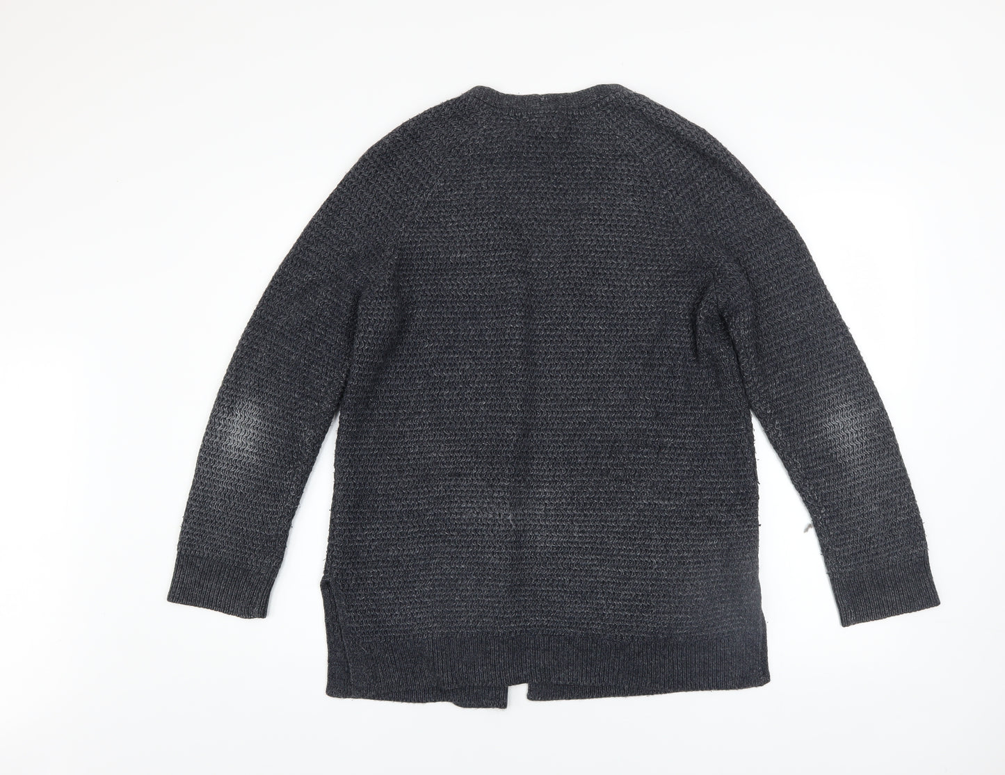 Fat Face Women’s Grey Chunky-Knit Open Cardigan UK 12