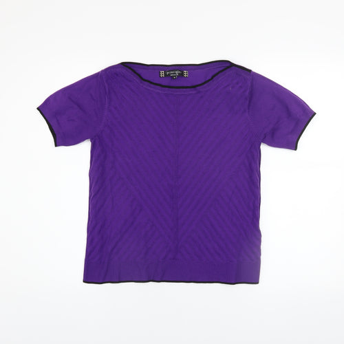 Principles by Ben de Lisi Women's Purple Knit Short Sleeve Top Size 12