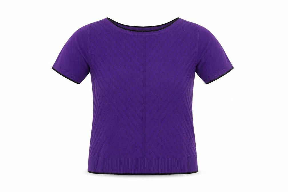 Principles by Ben de Lisi Women's Purple Knit Short Sleeve Top Size 12