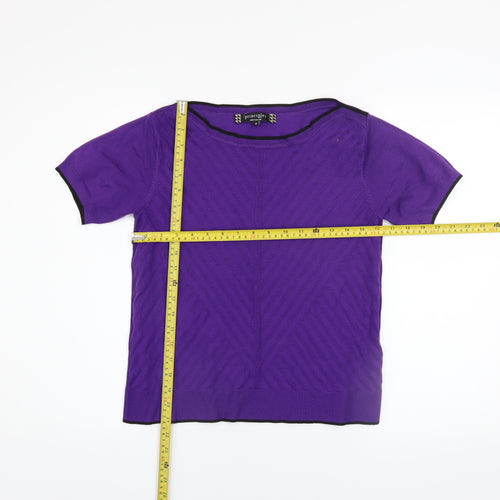 Principles by Ben de Lisi Women's Purple Knit Short Sleeve Top Size 12