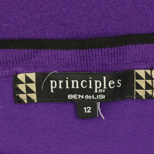 Principles by Ben de Lisi Women's Purple Knit Short Sleeve Top Size 12