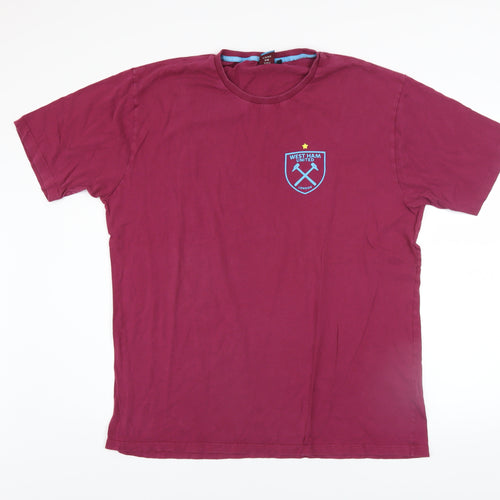 West Ham United Men's Red Cotton 3XL Short Sleeve T-Shirt