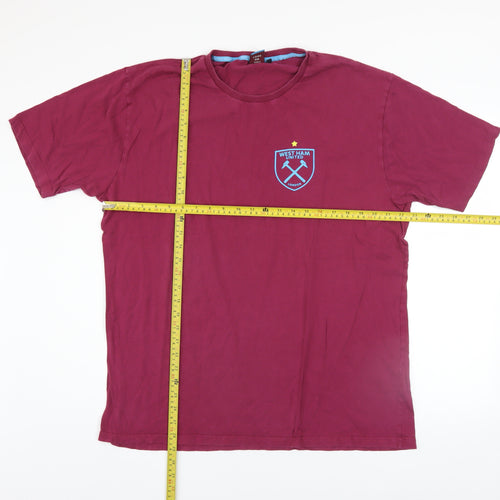 West Ham United Men's Red Cotton 3XL Short Sleeve T-Shirt