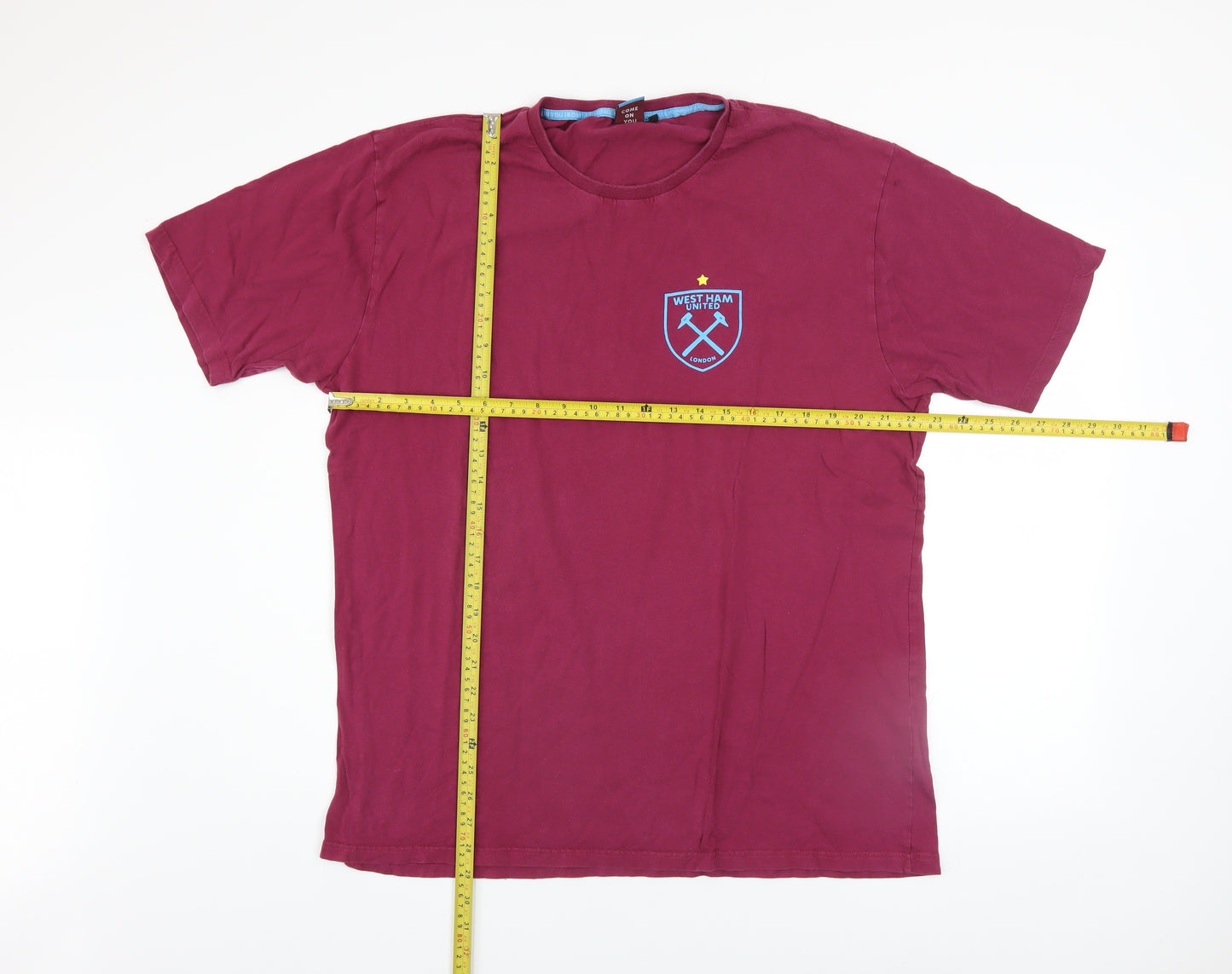 West Ham United Men's Red Cotton 3XL Short Sleeve T-Shirt