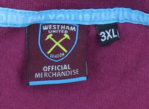 West Ham United Men's Red Cotton 3XL Short Sleeve T-Shirt