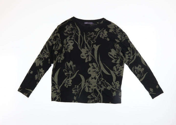 Marks and Spencer Women’s Black Floral Knit Pullover Jumper Size M
