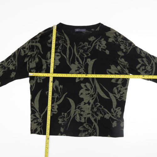 Marks and Spencer Women’s Black Floral Knit Pullover Jumper Size M