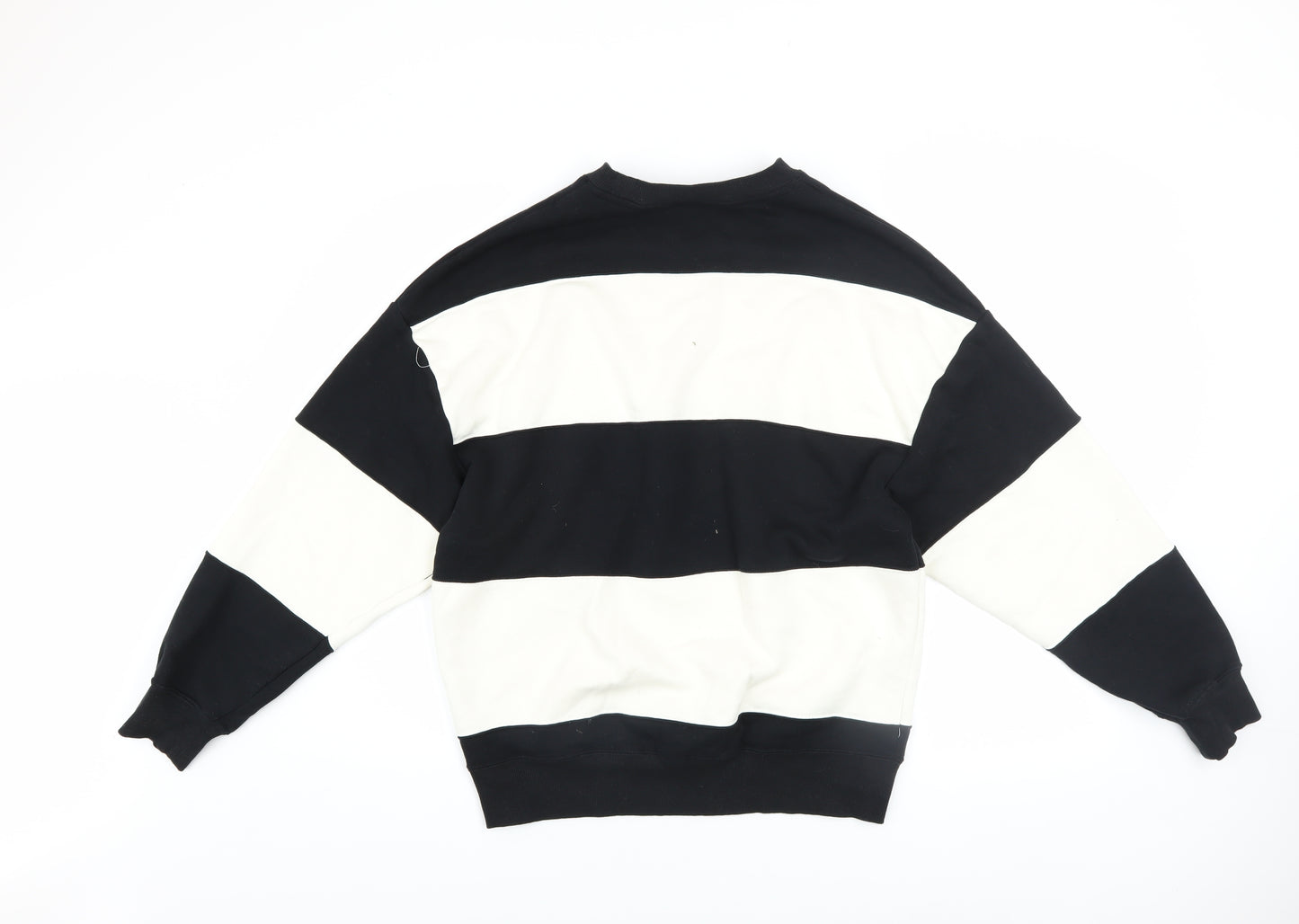 Dunnes Men's Black & White Striped Sweatshirt XS Crew Neck Pullover