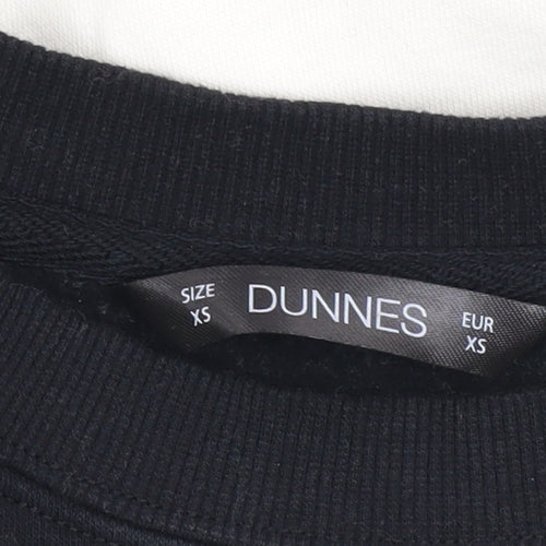 Dunnes Men's Black & White Striped Sweatshirt XS Crew Neck Pullover