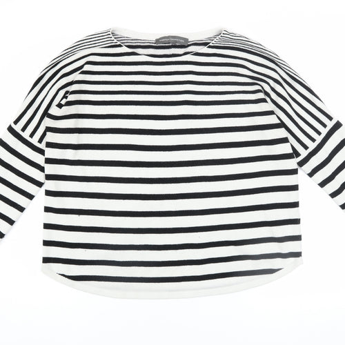 French Connection Women’s Black White Striped Knit Jumper M