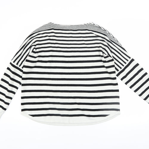 French Connection Women’s Black White Striped Knit Jumper M