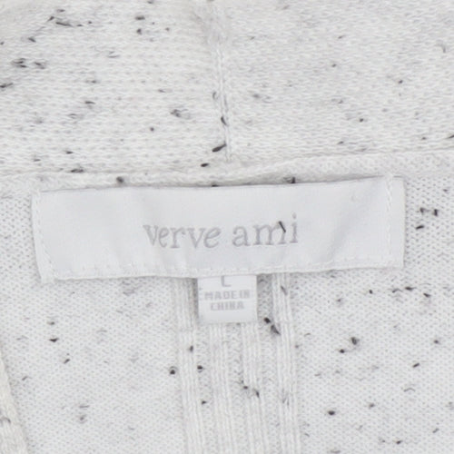 Verve Ami Women’s Grey Knit Long Sleeve Open Cardigan L