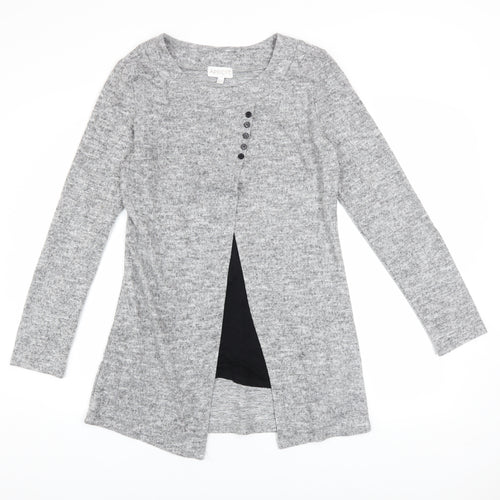 Apricot Womens Grey Long Sleeve Knit Cardigan UK 10