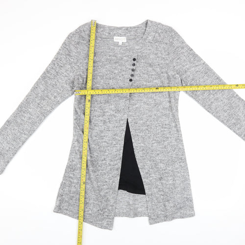 Apricot Womens Grey Long Sleeve Knit Cardigan UK 10