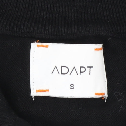 ADAPT Men’s Black Cotton Half Zip High Neck Jumper Size S