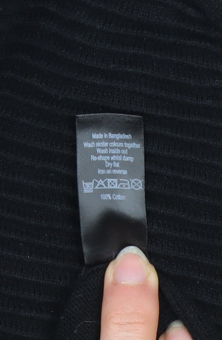 ADAPT Men’s Black Cotton Half Zip High Neck Jumper Size S
