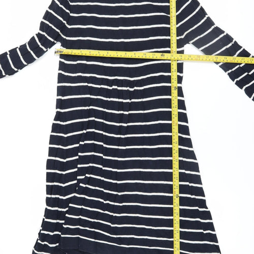 Warehouse Women’s Blue Striped Cotton Shift Dress Size 10