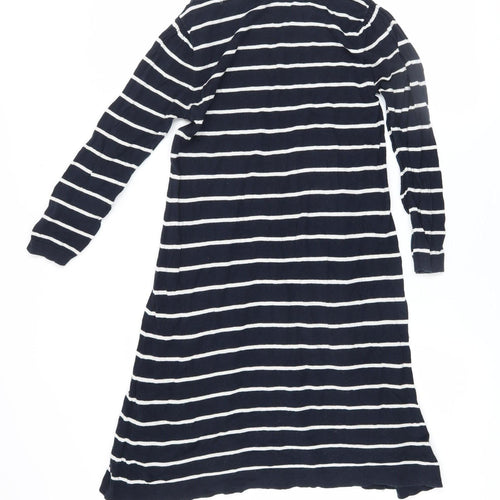 Warehouse Women’s Blue Striped Cotton Shift Dress Size 10
