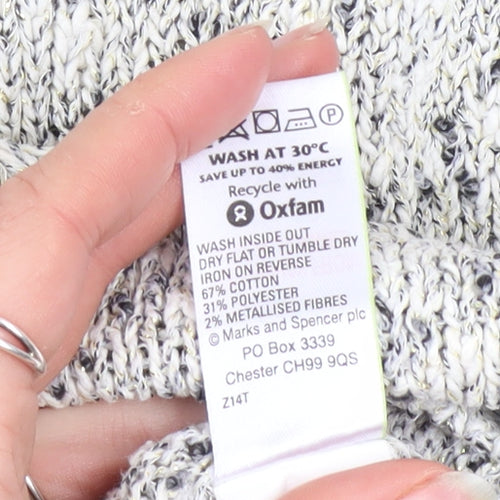 Marks and Spencer Women’s Grey Chunky-Knit Pullover Jumper Size 18