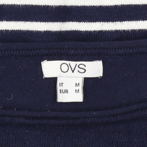 OVS Women Navy Blue Striped Long Sleeve Pullover Jumper Size 12