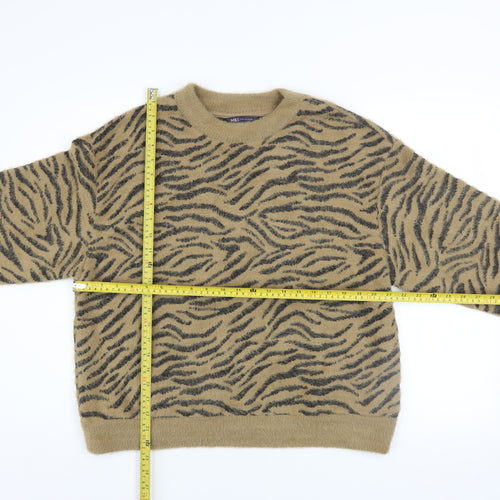 Marks and Spencer Womens Brown Animal Print Pullover Jumper Size 14
