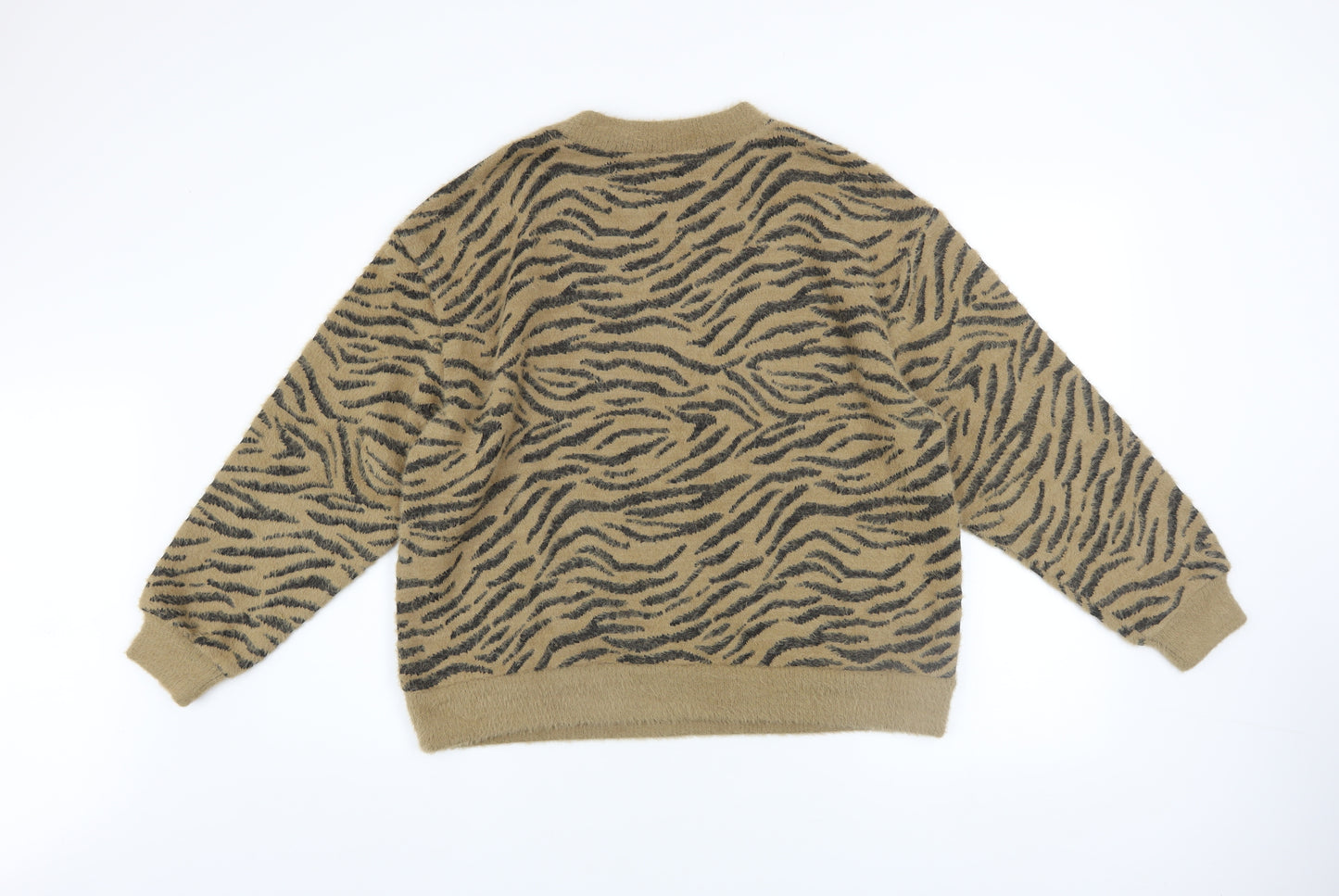 Marks and Spencer Womens Brown Animal Print Pullover Jumper Size 14