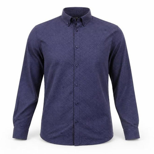Dunnes Stores Men’s Blue Slim Fit Geometric Long Sleeve Shirt L