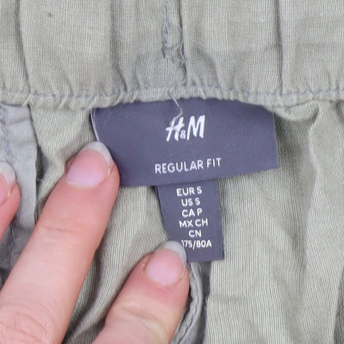H&M Women’s Beige Regular Fit Linen Cotton Trousers Size S