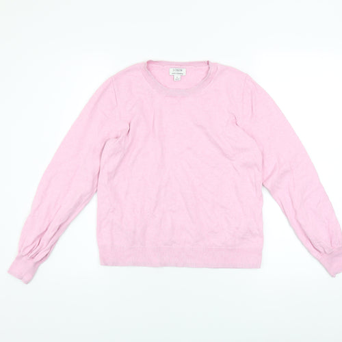 J.Crew Women Pink Cashmere Blend Crew Neck Jumper Size S
